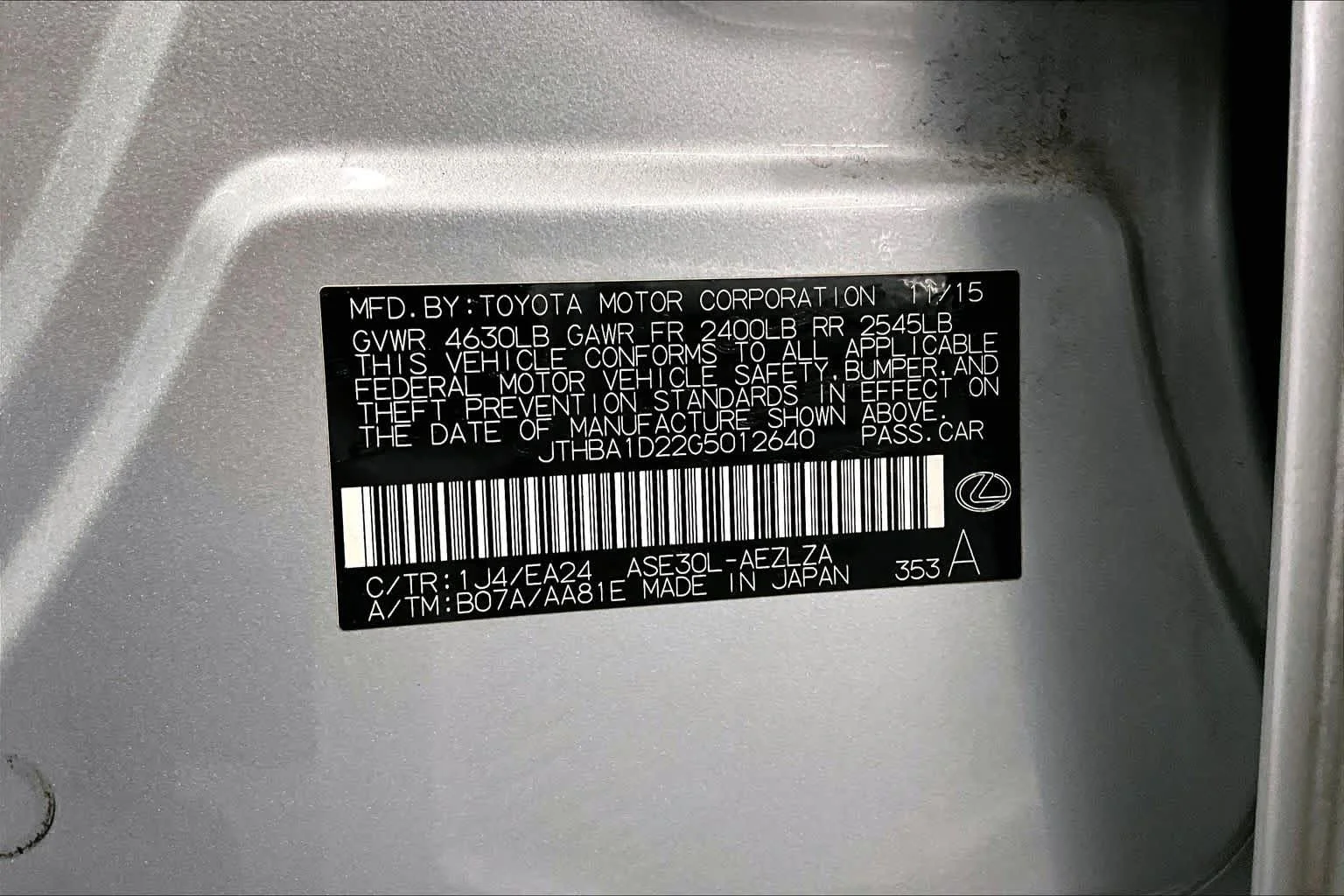 Used 2016 Silver Lining Metallic Lexus  image 36