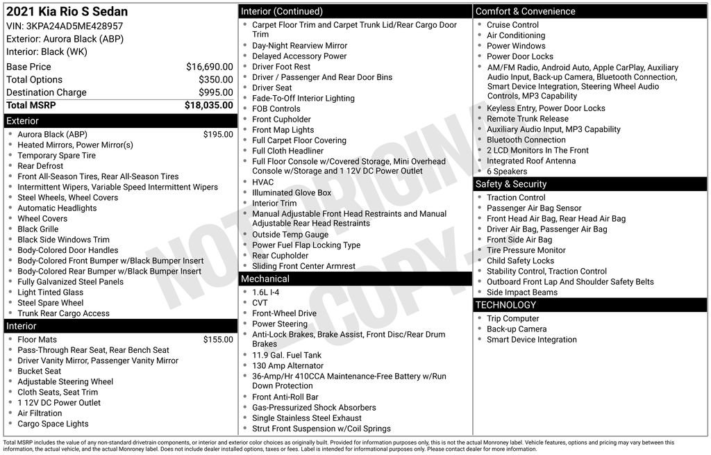 Certified Used 2021 Black Kia S image 8