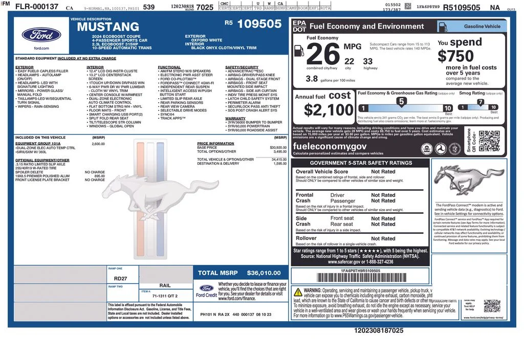 Used 2024 White Ford EcoBoost image 2
