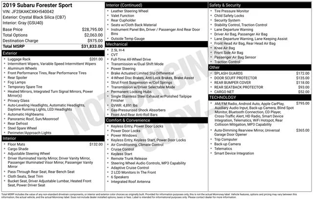 Used 2019 Black Subaru Sport image 39