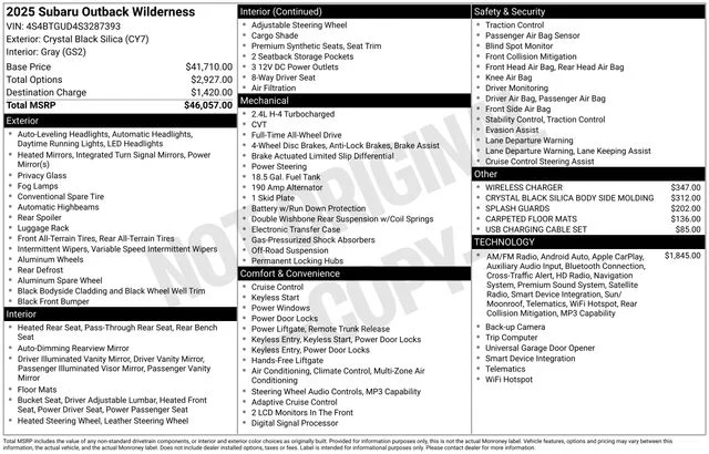 Used 2025 Black Subaru Wilderness image 19