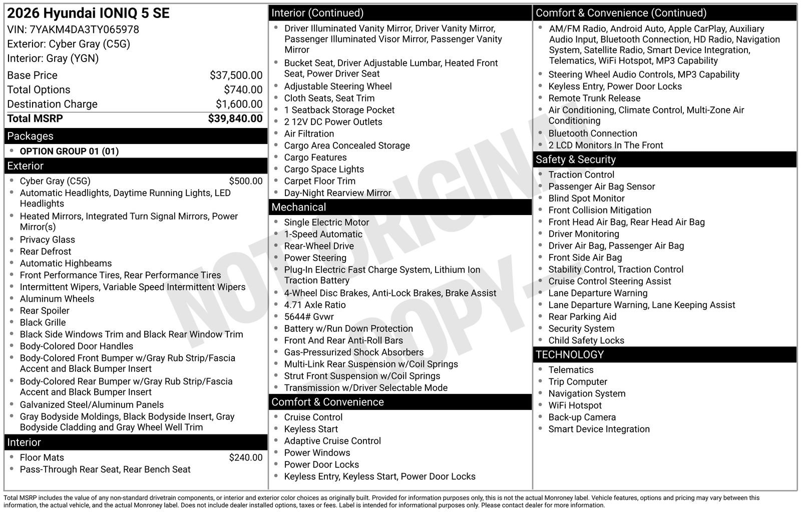 New 2026 Gray Hyundai SE image 39