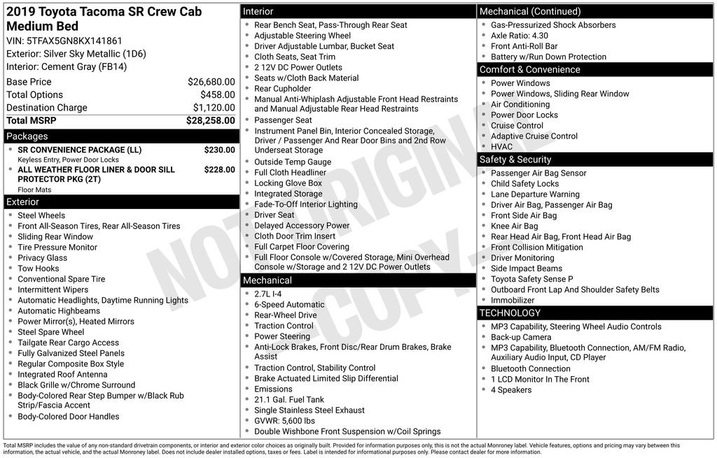 Used 2019 Silver Toyota SR image 7