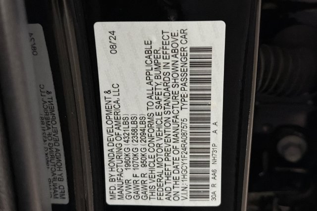Used 2024 Crystal Black Pearl Honda LX image 36