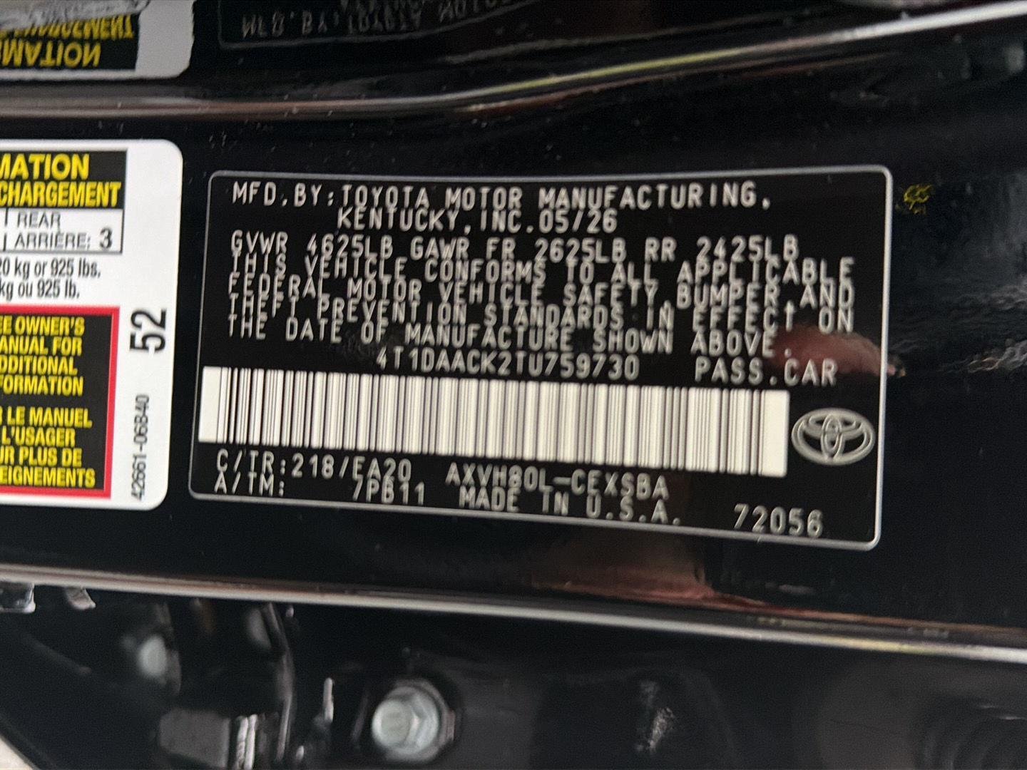New 2026 Midnight Black Metallic Toyota SE image 35