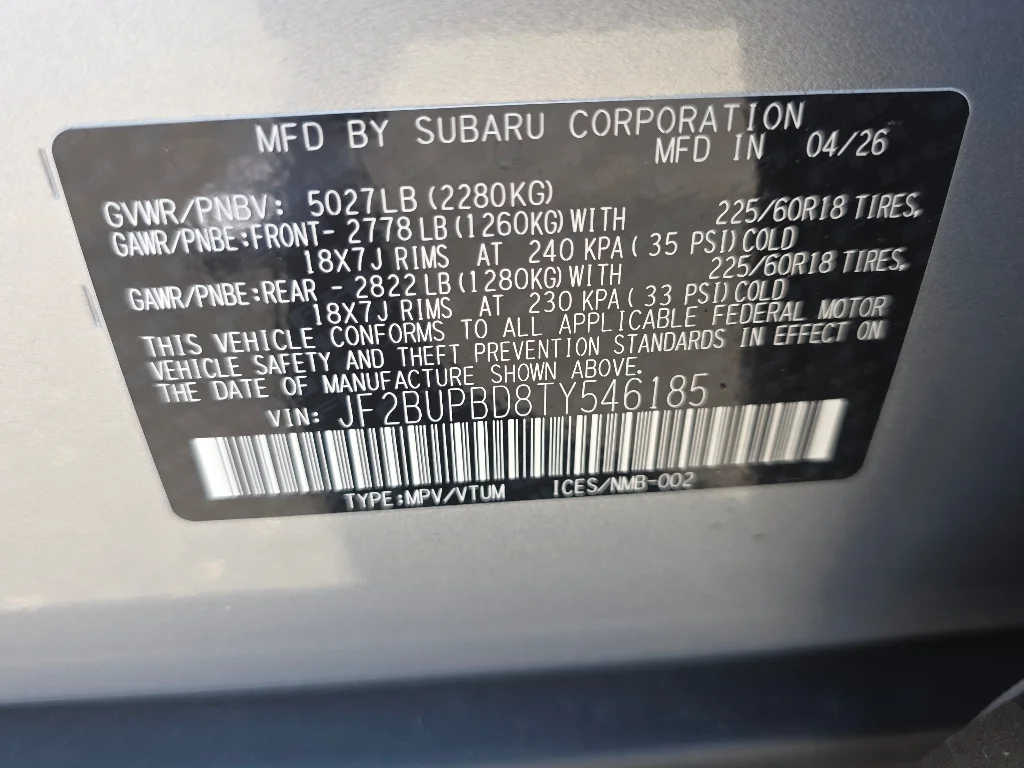 Used 2026 Ice Silver Metallic Subaru Premium image 36
