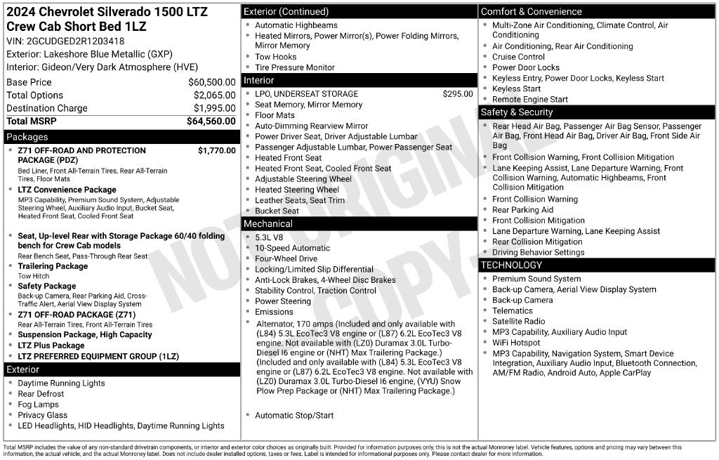 Used 2024 Blue Chevrolet LTZ image 11