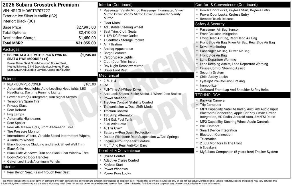 Certified Used 2026 Silver Subaru Premium image 2
