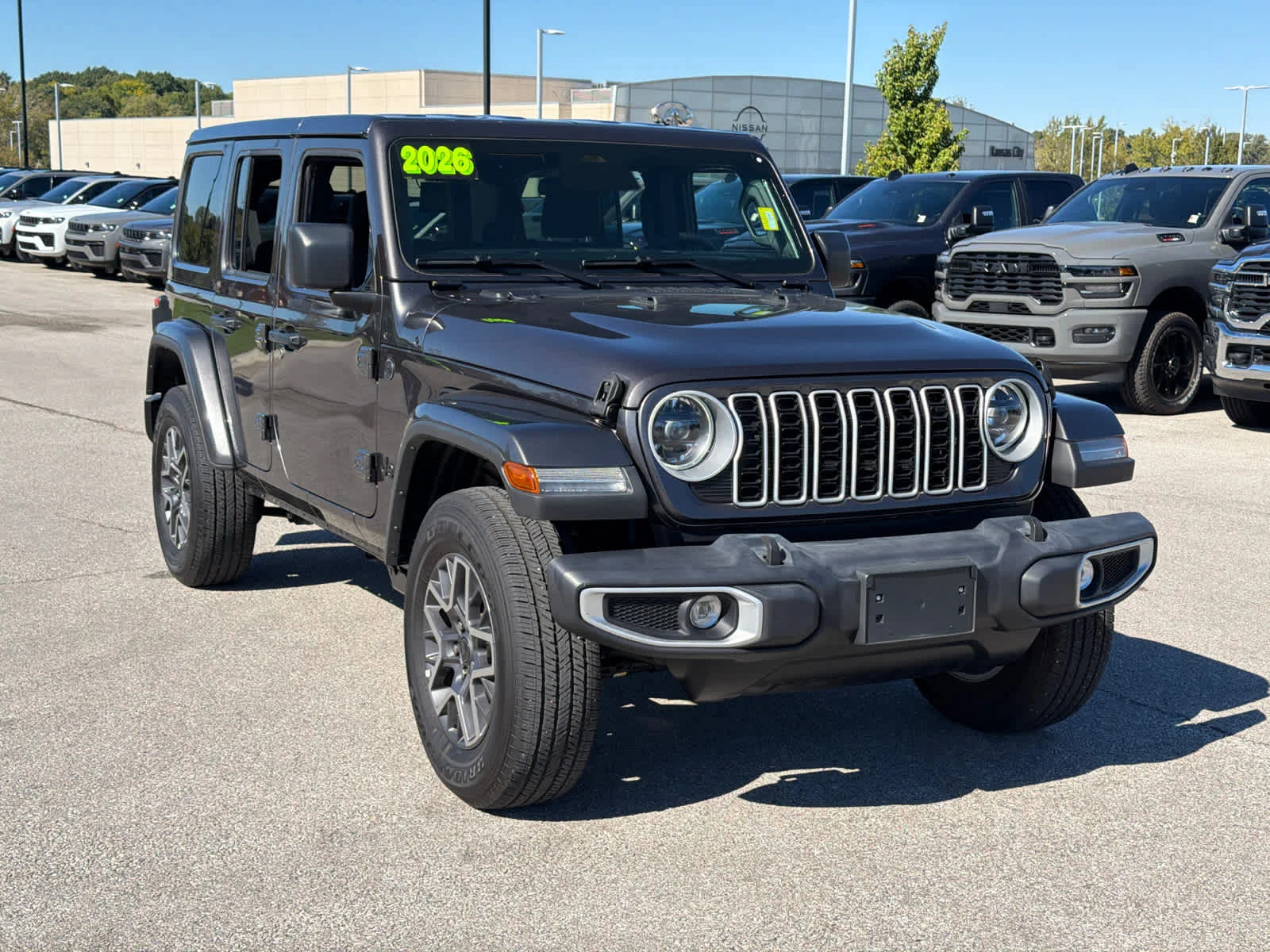 Used 2026 Jeep Wrangler 4-Door Sahara with VIN 1C4PJXEG0TW246543 for sale in Kansas City