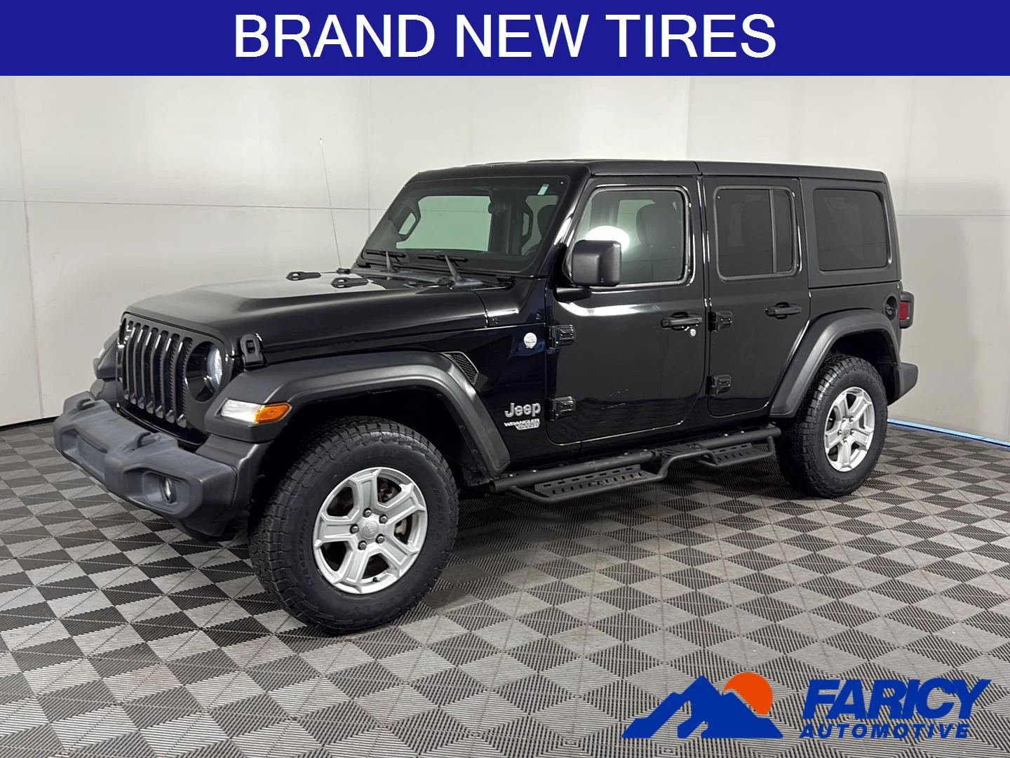 Used 2021 Black Clearcoat Jeep Unlimited Sport S image 1
