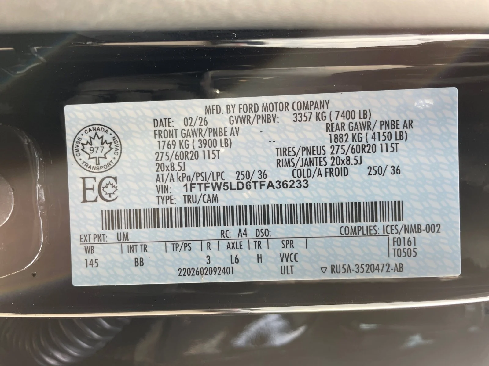 New 2026 Agate Black Metallic Ford Lariat image 20