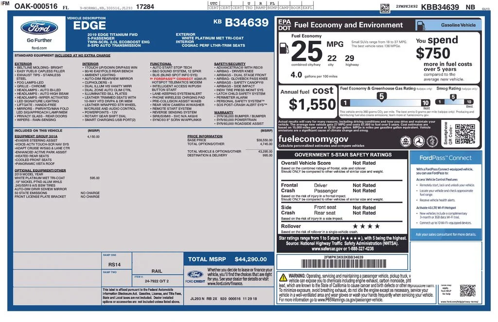 Certified Used 2019 White Ford Titanium image 5