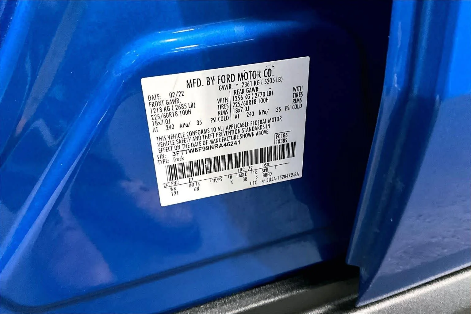 Used 2022 Velocity Blue Metallic Ford Lariat image 36