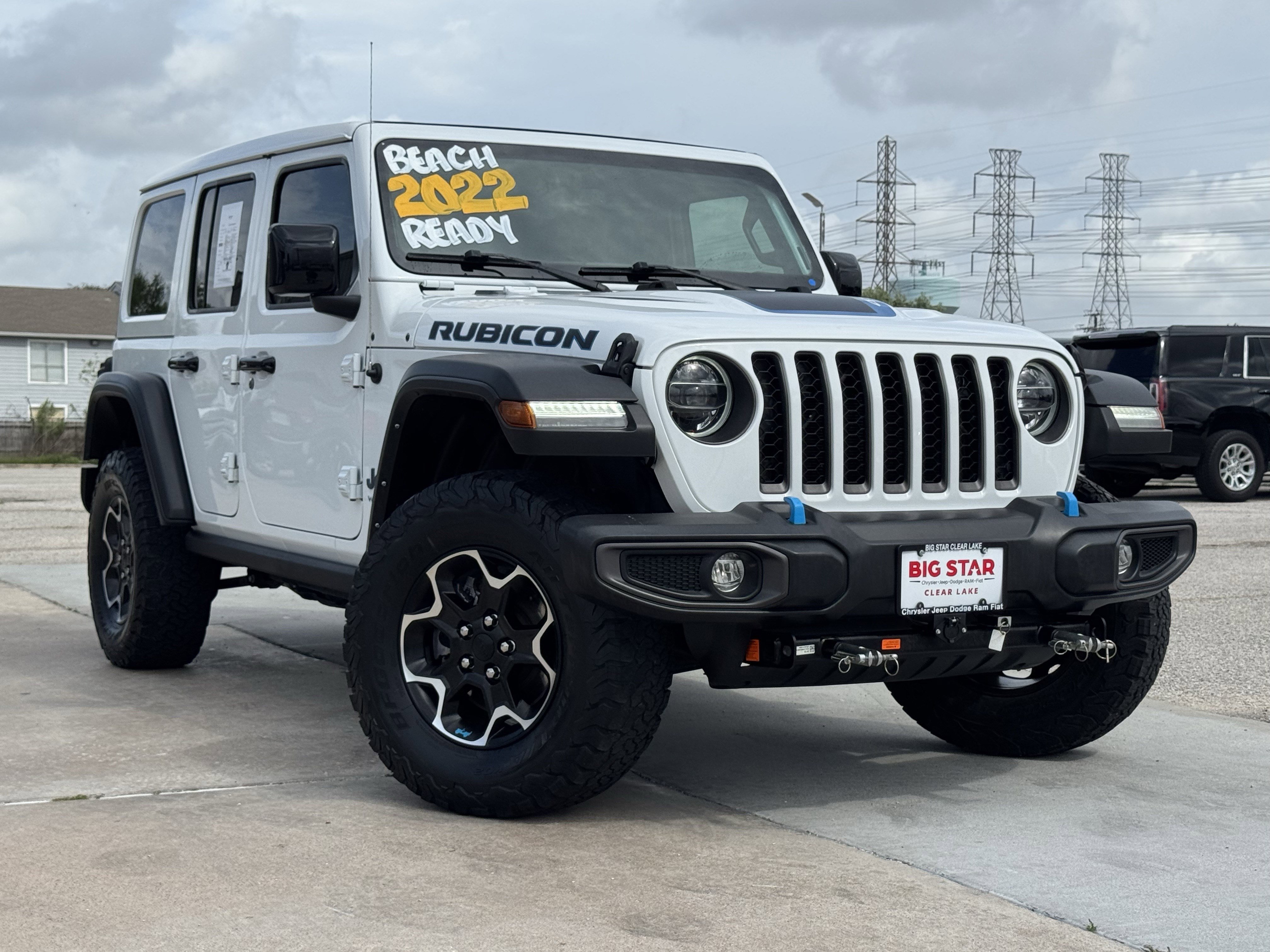 Used 2022 Jeep Wrangler Unlimited Rubicon 4XE with VIN 1C4JJXR60NW101674 for sale in Webster, TX