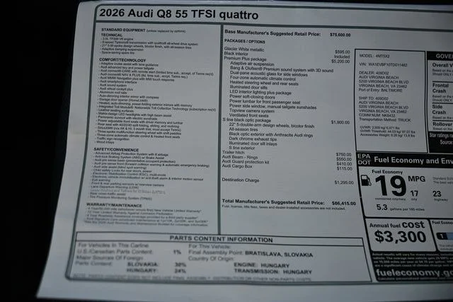 New 2026 Glacier White Metallic Audi 55 Premium Plus image 41