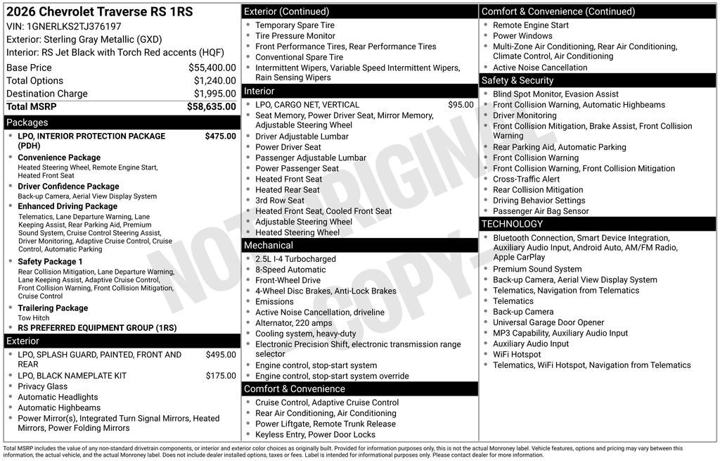 2026 Chevrolet Traverse RS - Photo 11