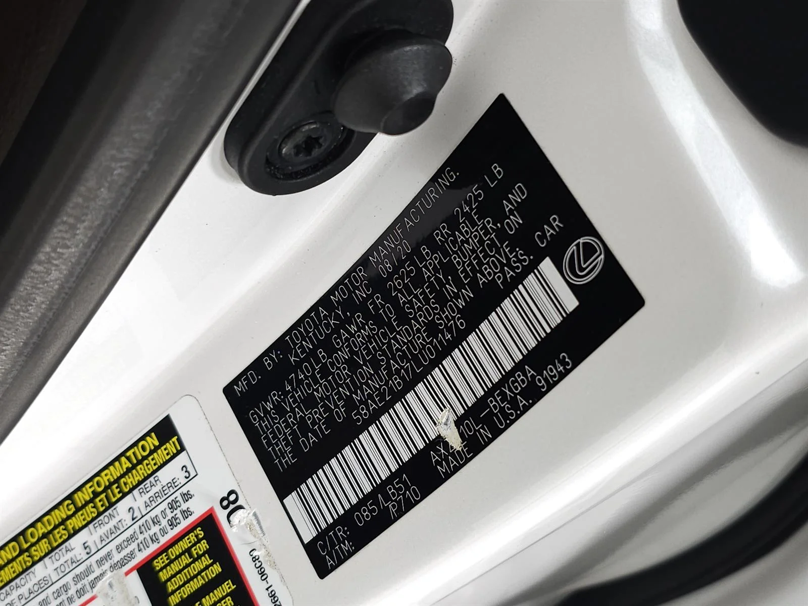 Certified Used 2020 White Lexus Luxury image 34