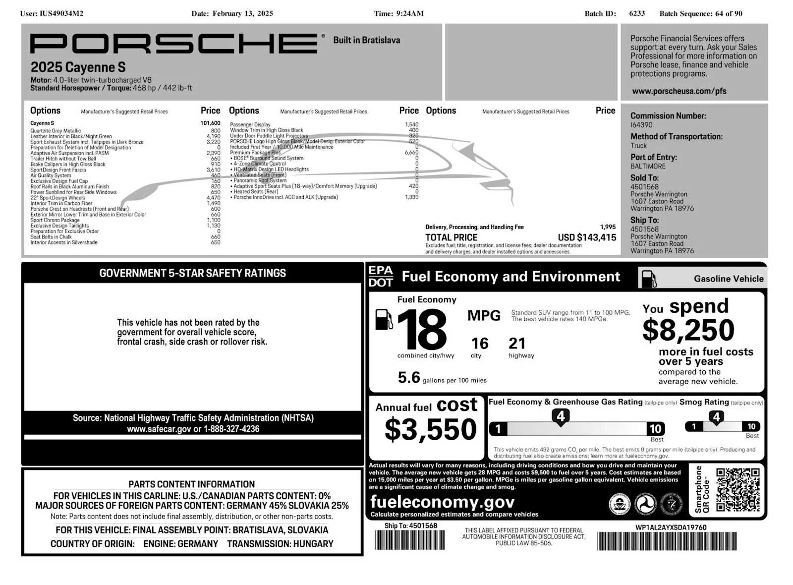 Used 2025 Quartzite Grey Metallic Porsche S image 46