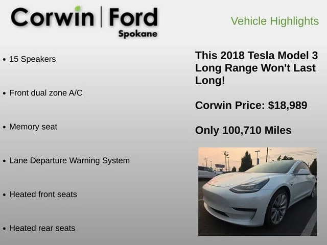 Used 2018 Pearl White Multi Tesla Long Range image 6
