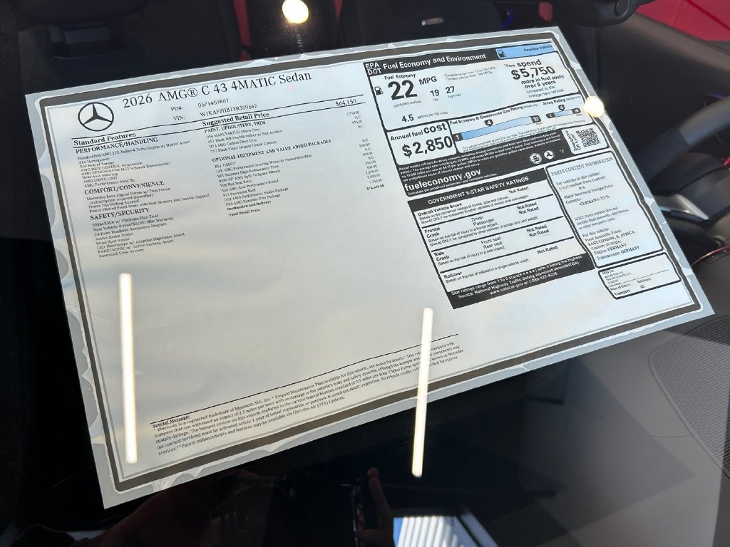 New 2026 MANUFAKTUR Alpine Grey Mercedes-Benz AMG® C 43 4MATIC Sedan image 33