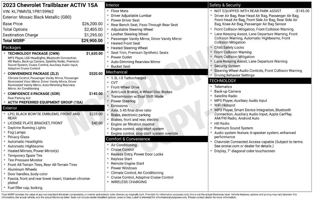 Used 2023 Black Chevrolet ACTIV image 9