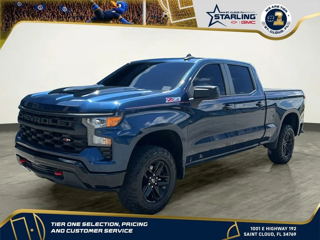 Used 2023 Northsky Blue Metallic Chevrolet Custom Trail Boss image 1