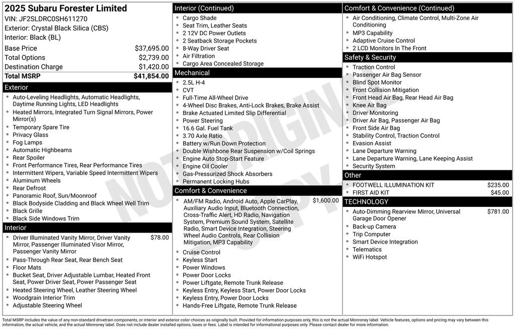Certified Used 2025 Crystal Black Silica Subaru Limited image 5