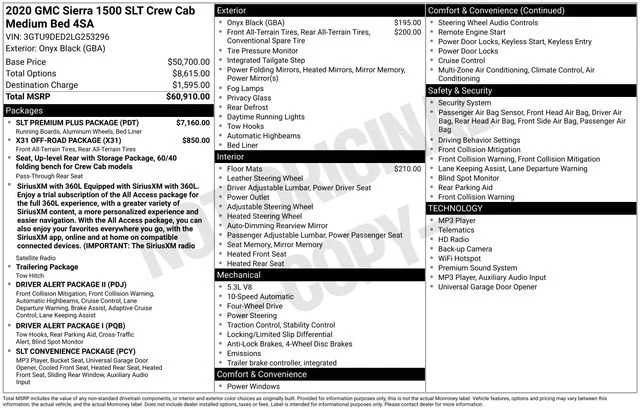 Used 2020 Onyx Black GMC SLT image 8