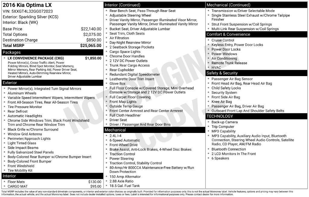 Used 2016 Silver Kia LX image 2