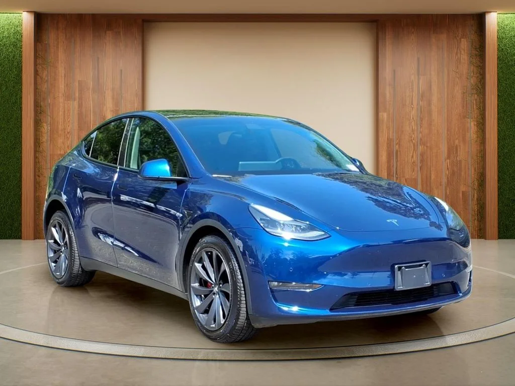 Certified Used 2022 Blue Tesla Performance image 1