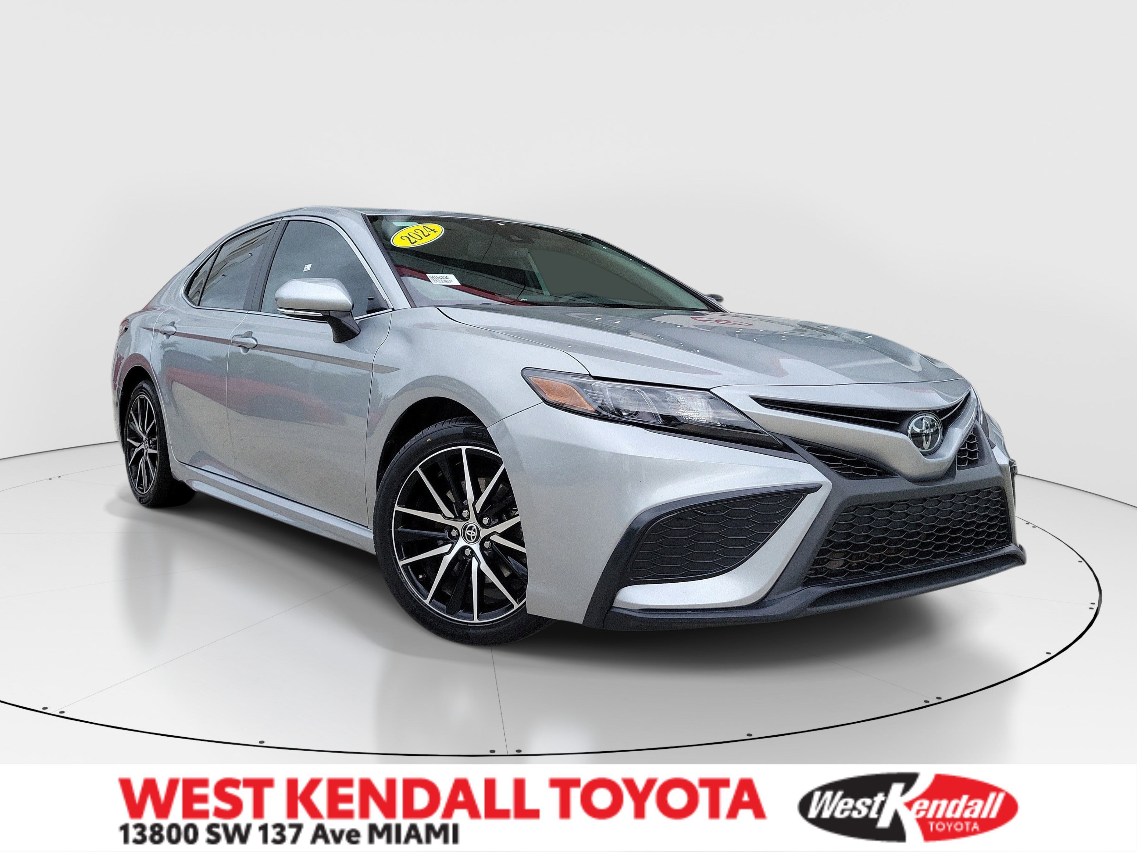 Used 2024 Celestial Silver Metallic Toyota SE image 1