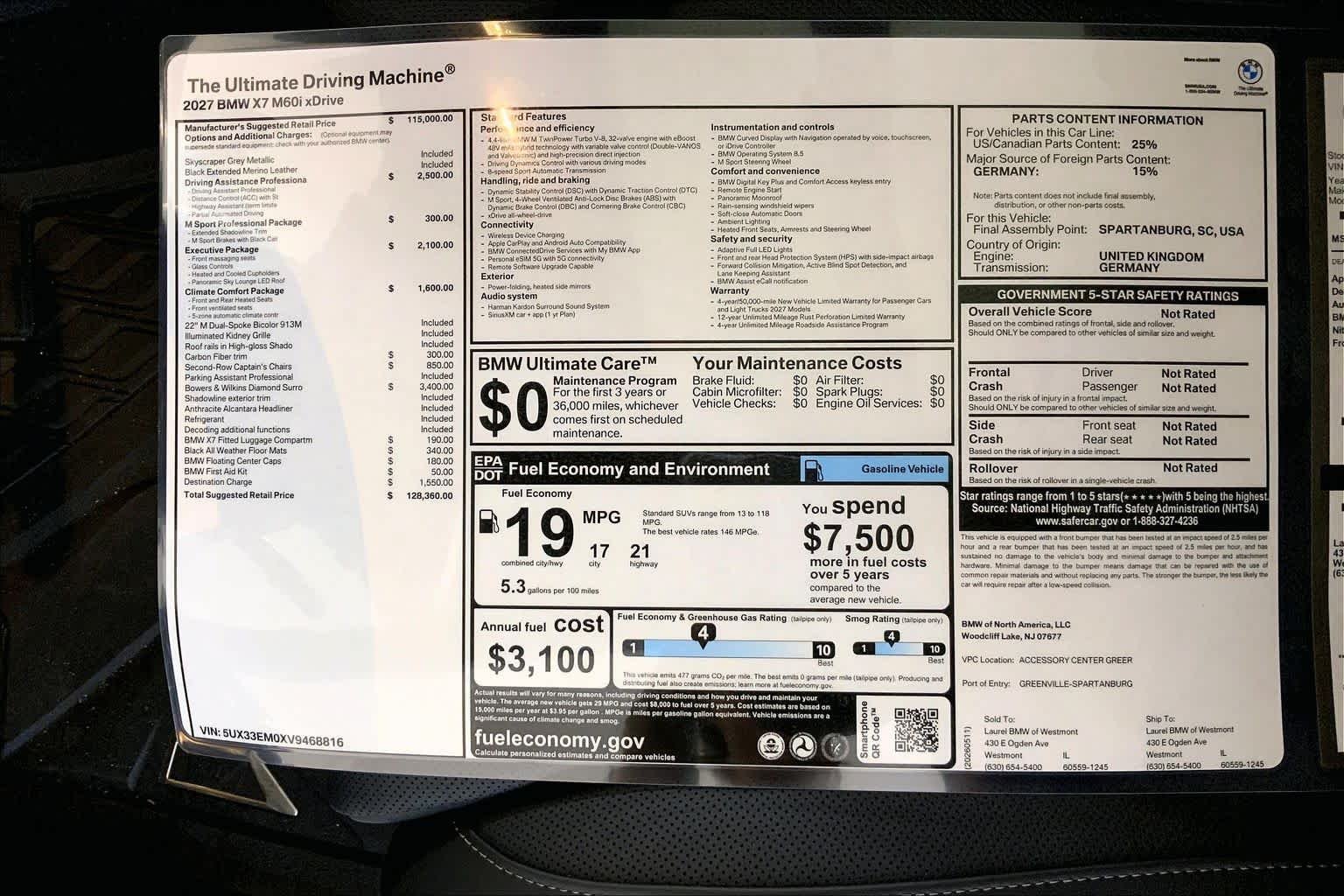 New 2027 Skyscraper Grey Metallic BMW M60i image 22
