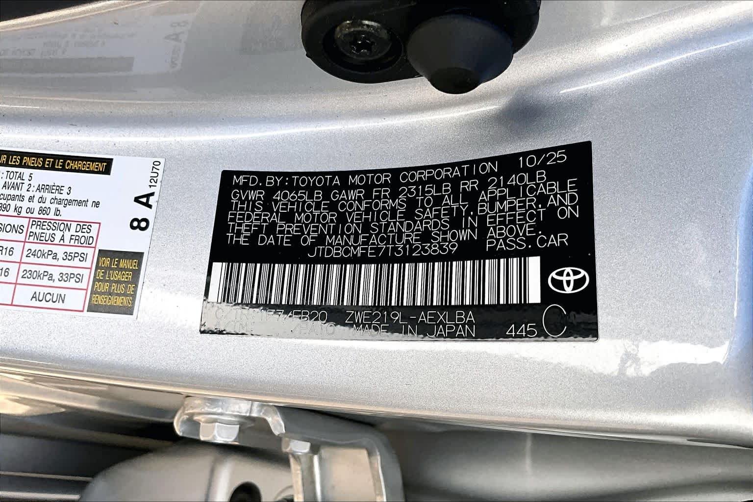 Used 2026 Classic Silver Metallic Toyota Hybrid LE image 34