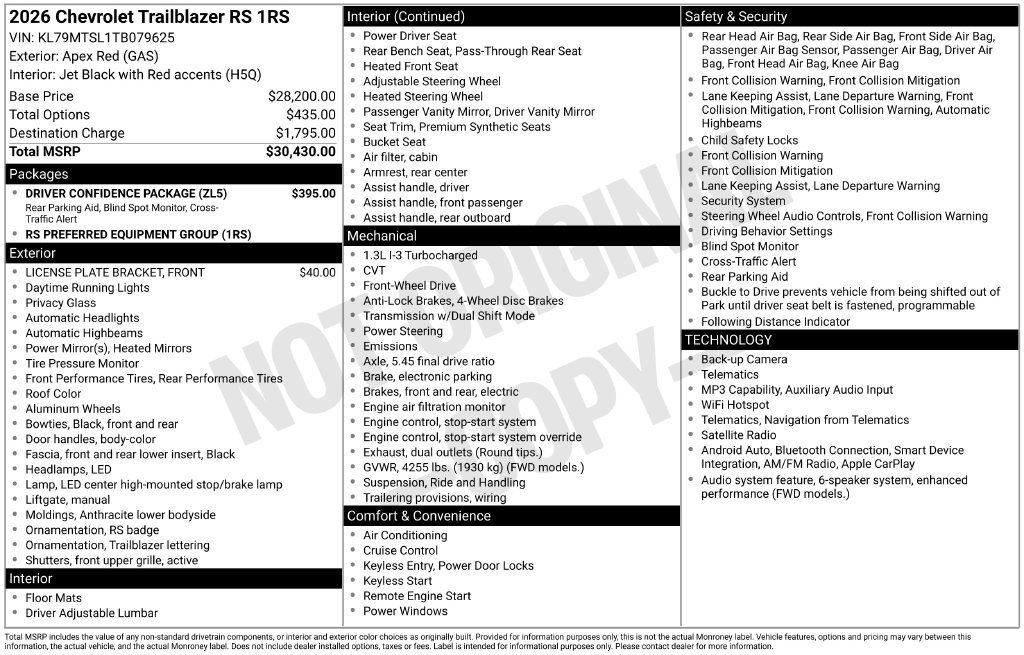 Used 2026 Red Chevrolet RS image 6