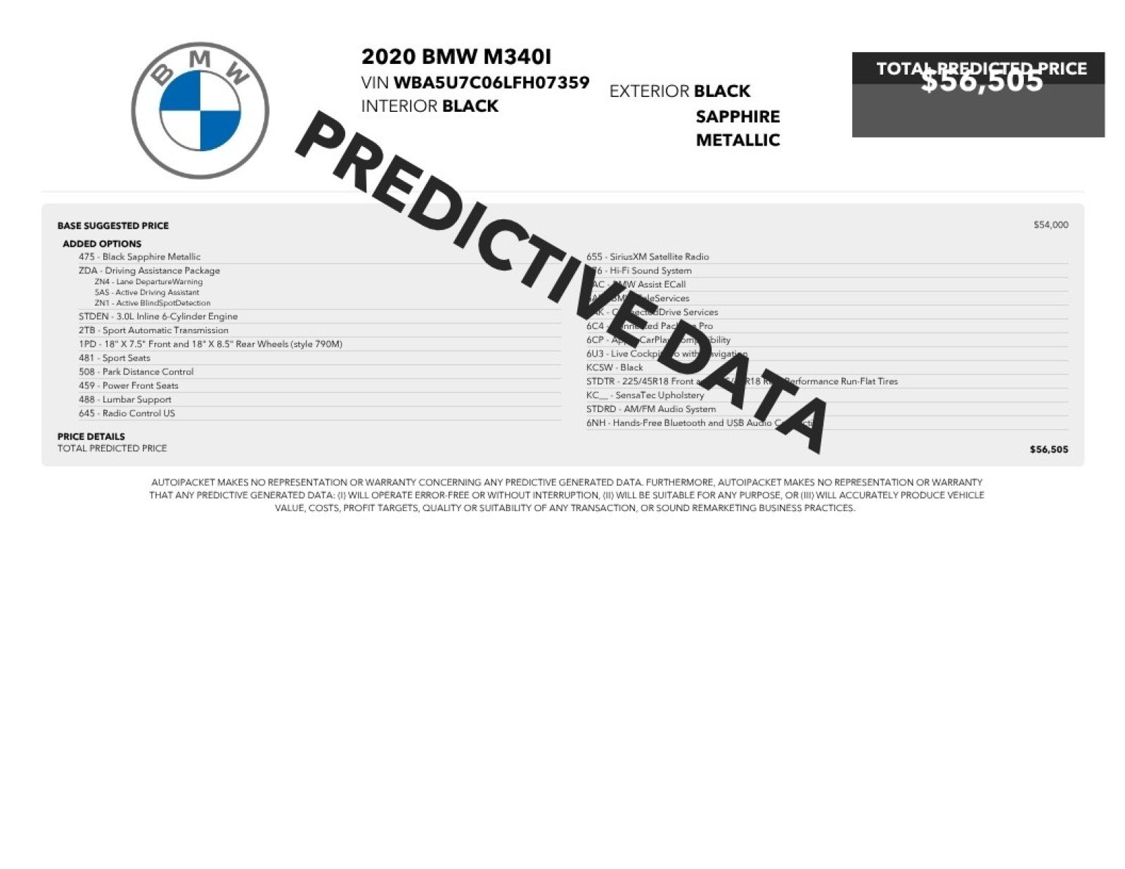 Used 2020 Black Sapphire Metallic BMW M340i image 2
