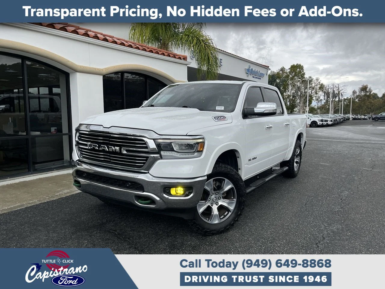 Used 2022 Bright White Clearcoat Ram Laramie image 1