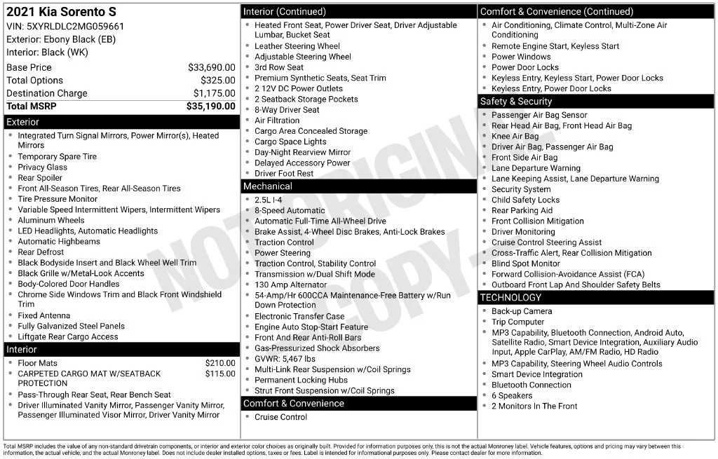 Used 2021 Black Kia S image 7