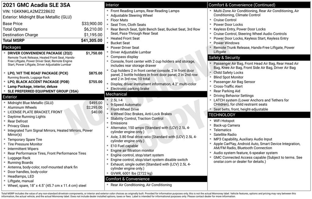 Used 2021 Blue GMC SLE image 6