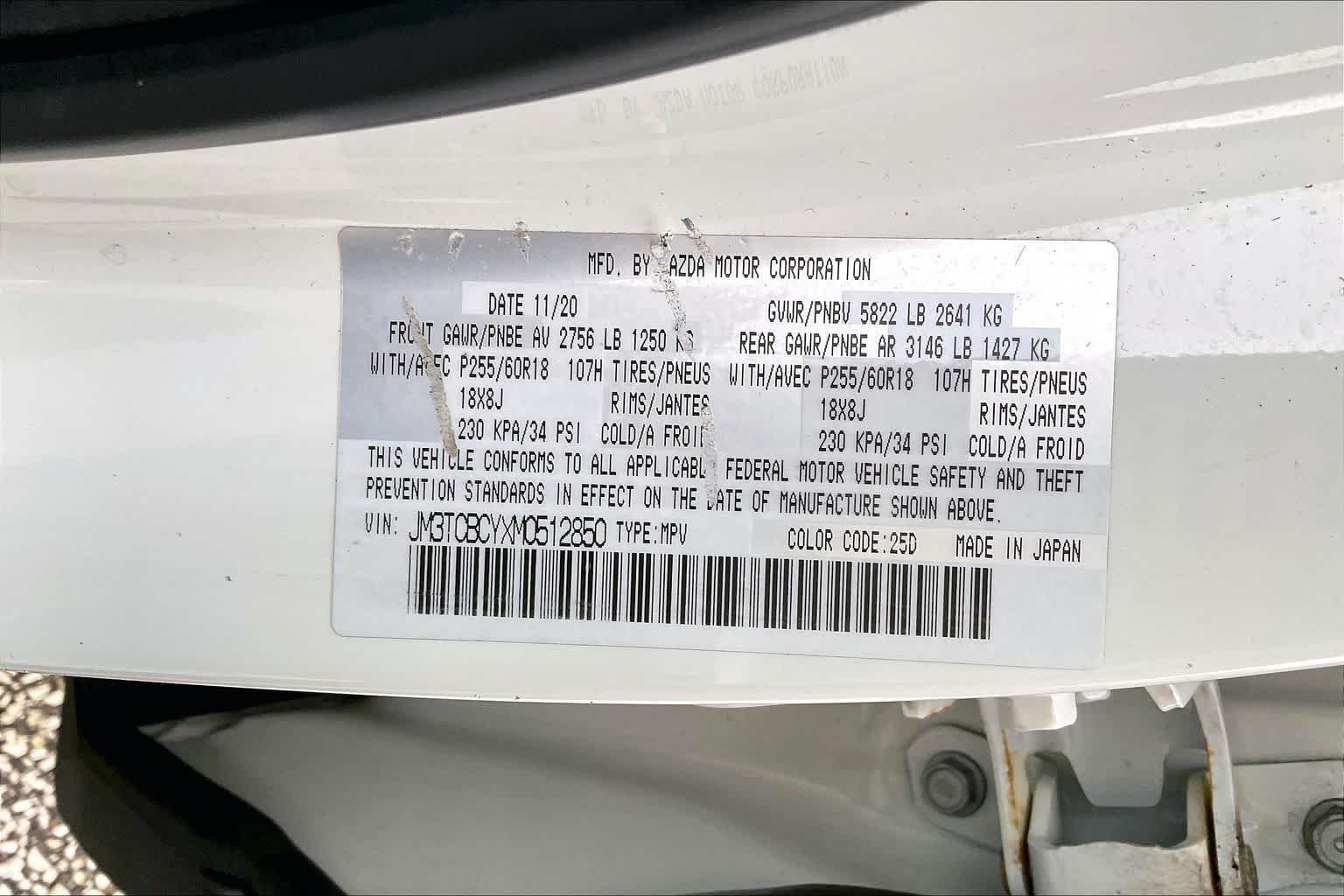 Used 2021 Snowflake White Pearl Mica Mazda Touring image 33