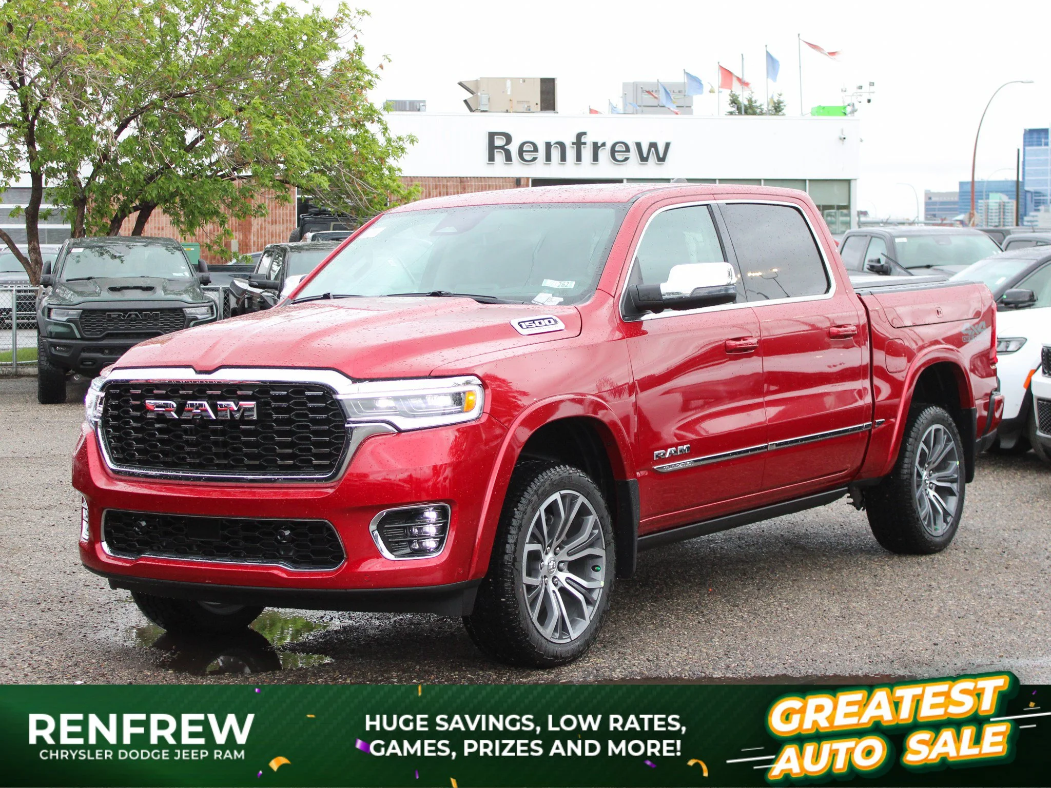 New 2026 Red RAM Tungsten* Crew Cab 4x4, 540HP, Massage Seats, RamBox, Off-Road Group image 1