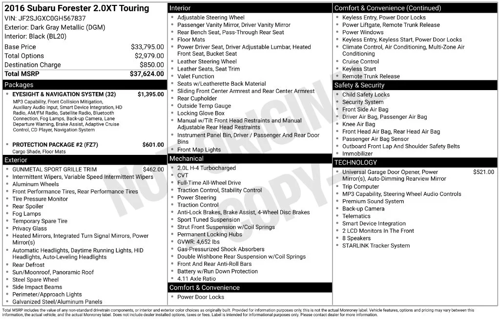 Used 2016 Gray Subaru 2.0XT Touring image 11