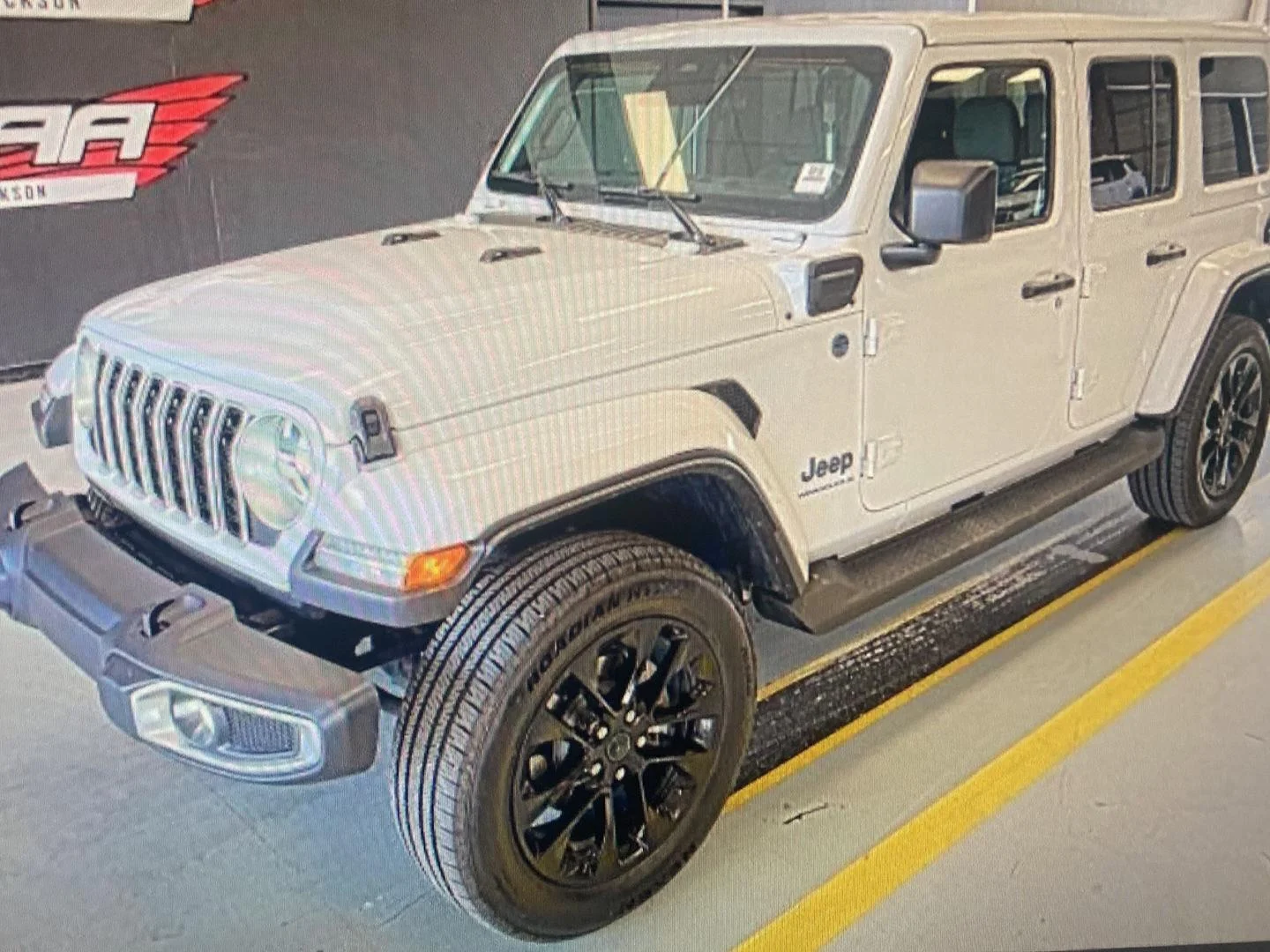 Used 2025 Bright White Clearcoat Jeep Sahara image 4