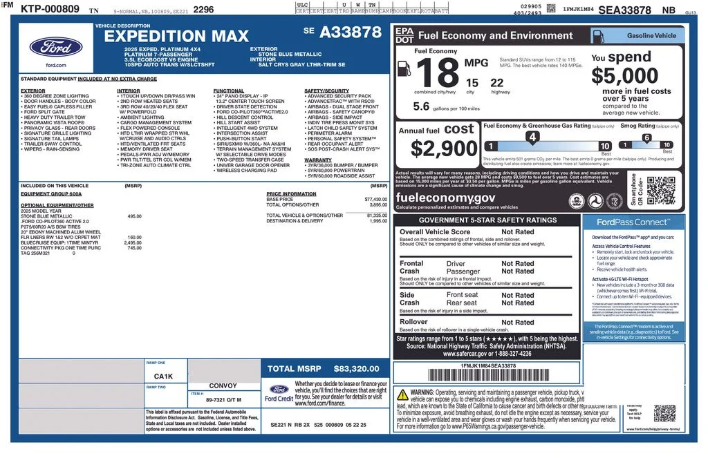 Certified Used 2025 Stone Blue Metallic Ford Platinum image 12