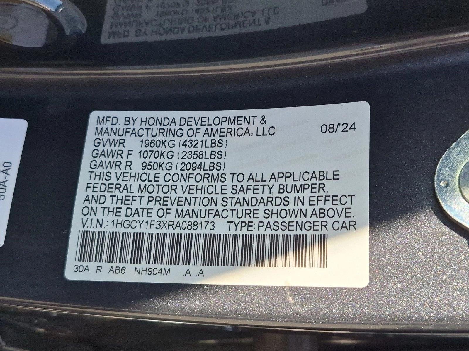 Used 2024 Meteorite Gray Met Honda EX image 24