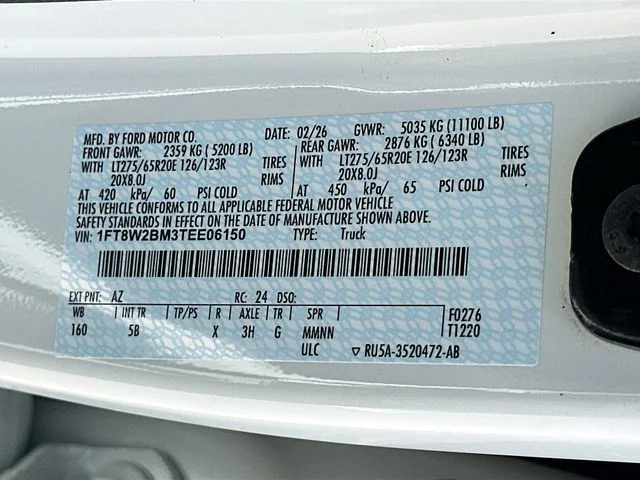 New 2026 White Metallic Ford Lariat image 21