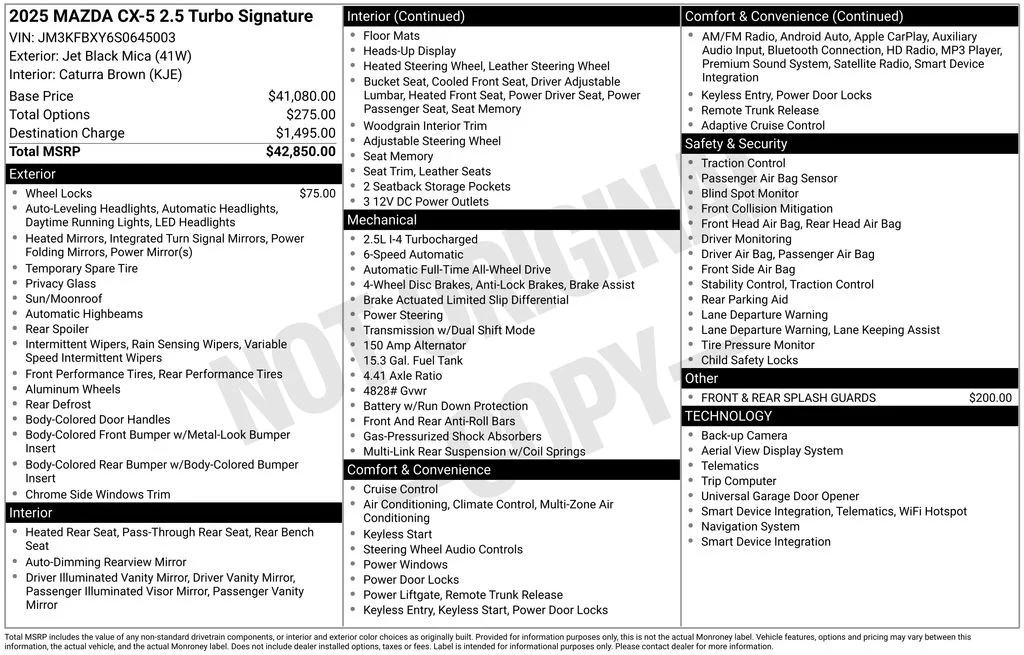 Used 2025 Black Mazda 2.5 Turbo Signature image 7