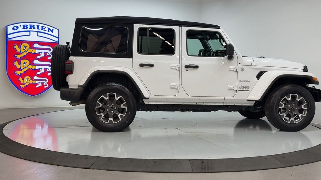 Used 2024 Bright White Clearcoat Jeep Sahara image 4