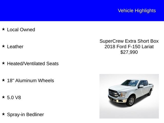 Used 2018 Oxford White Ford Lariat image 2