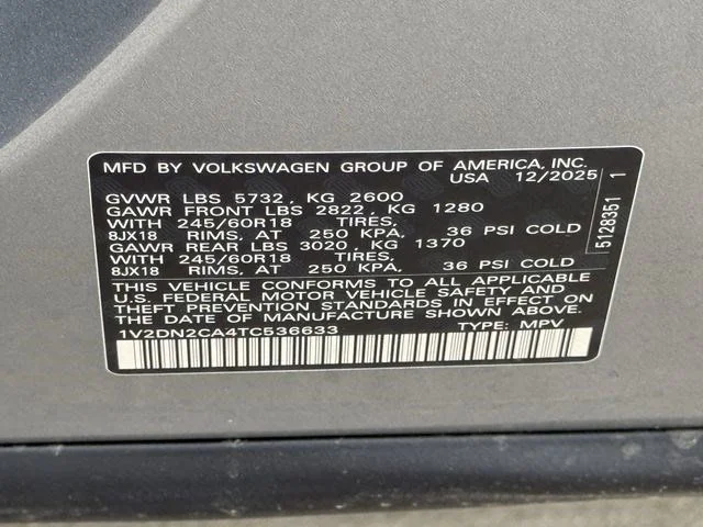 New 2026 Silver Volkswagen 2.0T SE image 22
