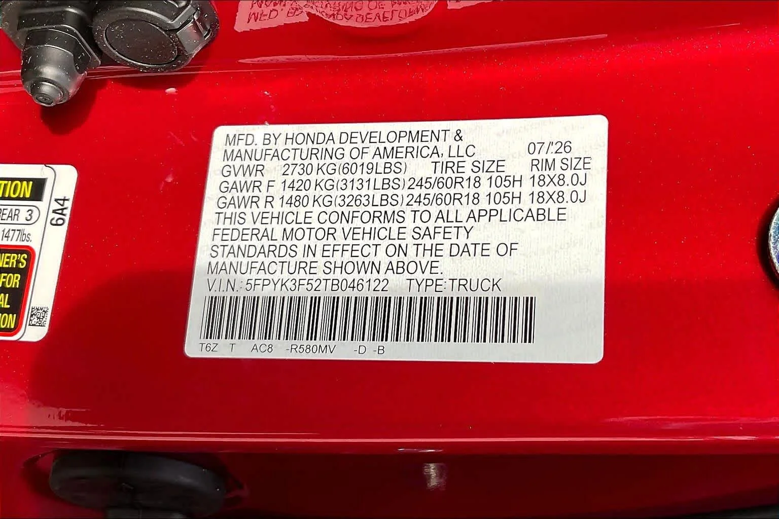 New 2026 Radiant Red Metallic II Honda RTL image 17